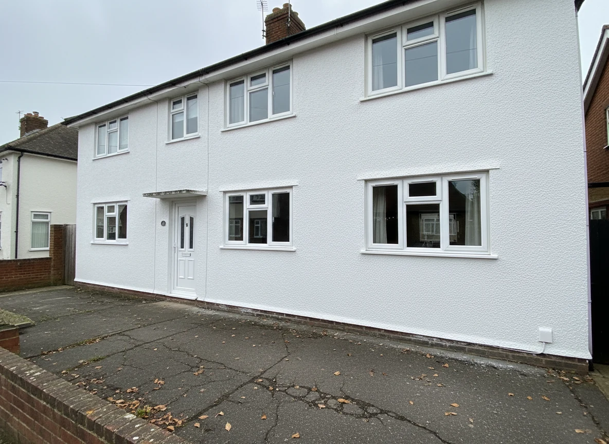 pebbledash-painting-1-canterbury-canterbury-decorators Masonry painting on a Canterbury area property exterior