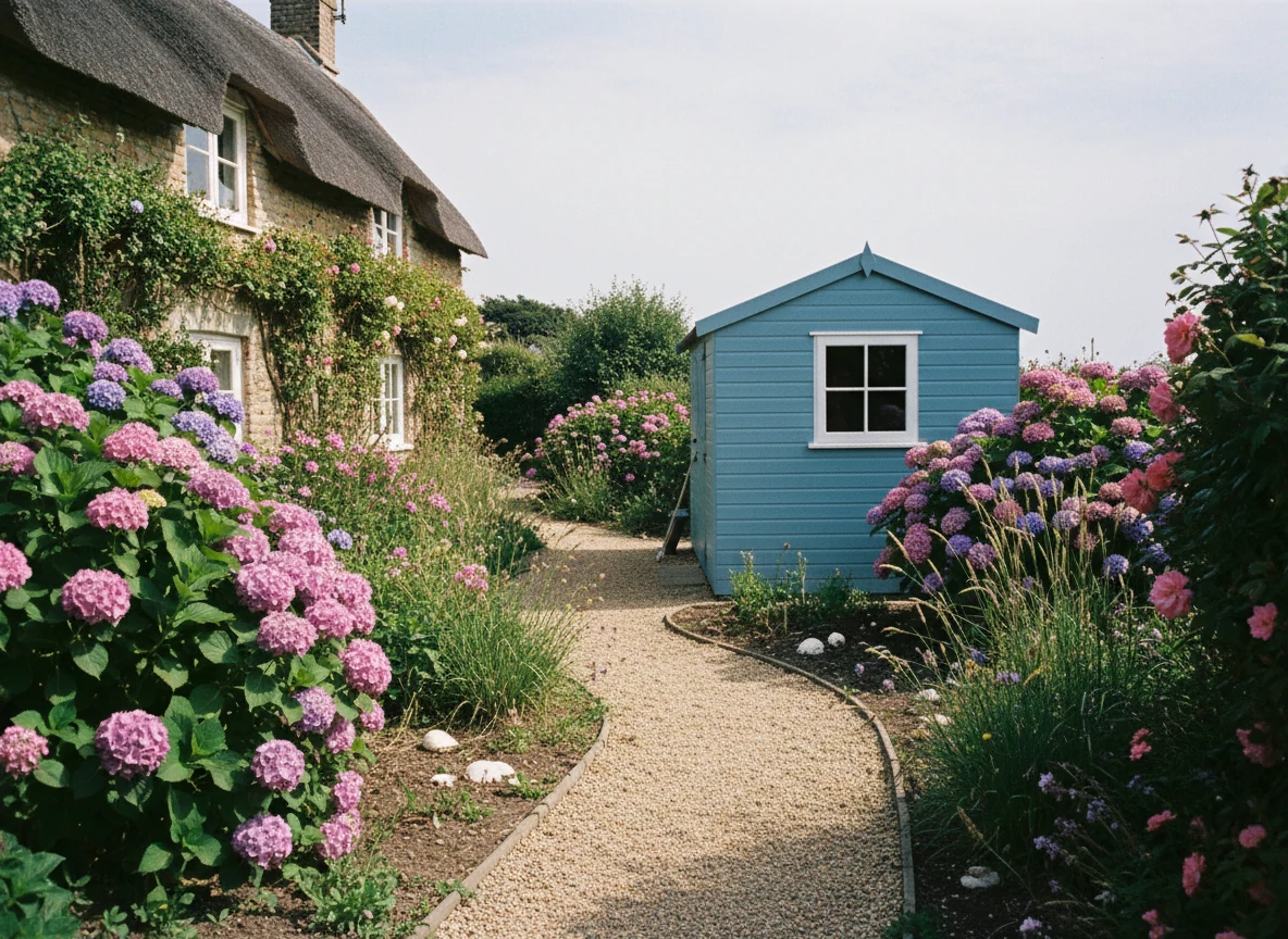 Shed painting in Canterbury by Canterbury Decorators, professional painters treating a garden outbuilding
