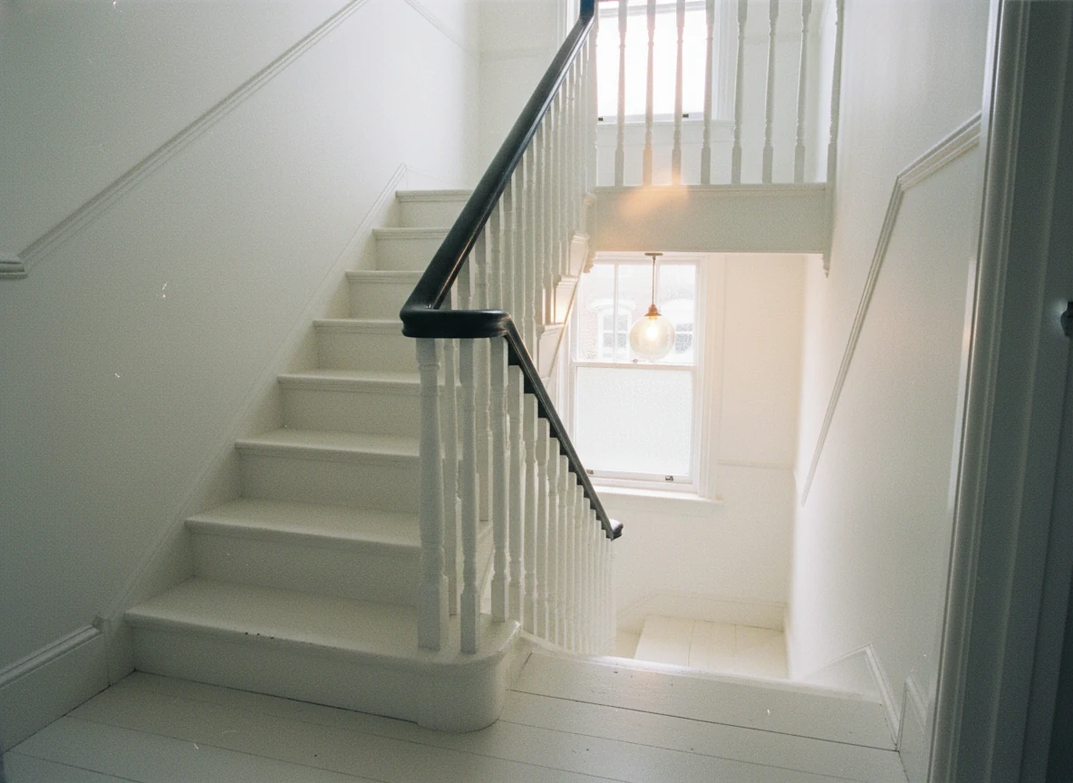 Staircase painting in Canterbury by Canterbury Decorators, professional painters working on a period staircase